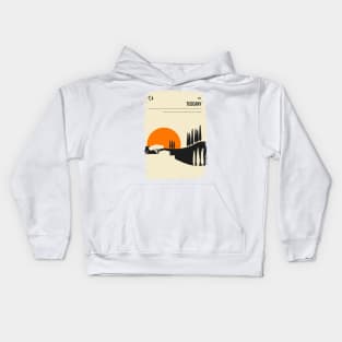 Tuscany Italy Vintage Minimal Retro Book Cover Travel Poster Kids Hoodie